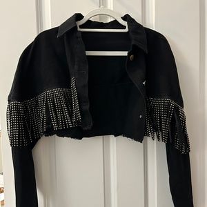 black fringe jacket